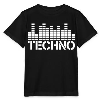 Techno Love Equalizer Waves Musique Fête Logo - T-shirt bio MINI CREATOR Stanley/Stella Enfant - noir - Devant - Mikhail (115cm)