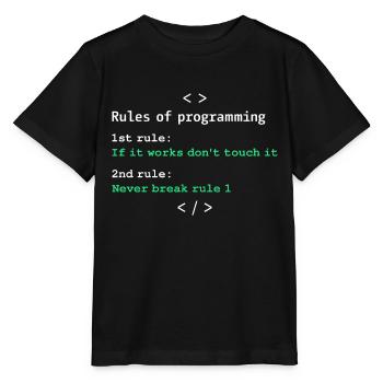 Regeln der Programmierung - Stanley/Stella Kinder T-Shirt MINI CREATOR  - Schwarz - Vorne - Mikhail (115cm)