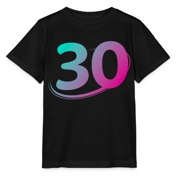 Nummer 30 mehrfarbig - Stanley/Stella Kinder T-Shirt MINI CREATOR  - Schwarz - Vorne - Mikhail (115cm)