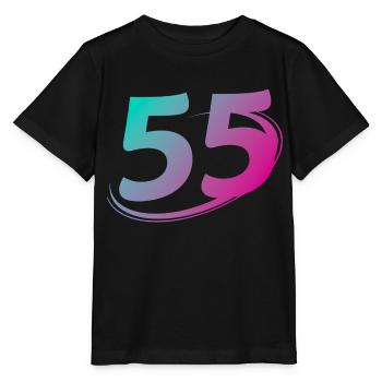 Nummer 55 mehrfarbig - Stanley/Stella Kinder T-Shirt MINI CREATOR  - Schwarz - Vorne - Mikhail (115cm)