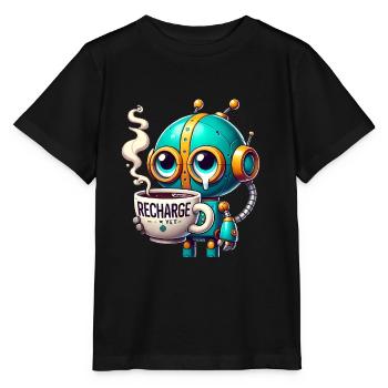 Mode de recharge du robot CoffeeFueled - T-shirt bio MINI CREATOR Stanley/Stella Enfant - noir - Devant - Mikhail (115cm)