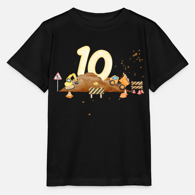 10e anniversaire chantier de construction - T-shirt bio MINI CREATOR Stanley/Stella Enfant - noir
