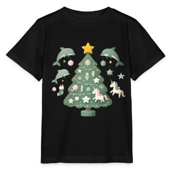 Whimsical Christmas Tree Fantasy - Stanley/Stella MINI CREATOR Kids’ T-Shirt - black - Front - Mikhail (115cm)