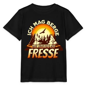I like mountains that keep their mouths shut Hiking motif - Stanley/Stella MINI CREATOR Kids’ T-Shirt - black - Front - Mikhail (115cm)