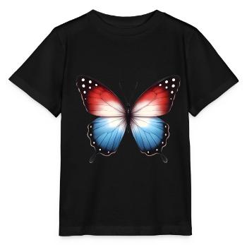 Patriotisches Schmetterlingsflaggen-Design - Stanley/Stella Kinder T-Shirt MINI CREATOR  - Schwarz - Vorne - Mikhail (115cm)