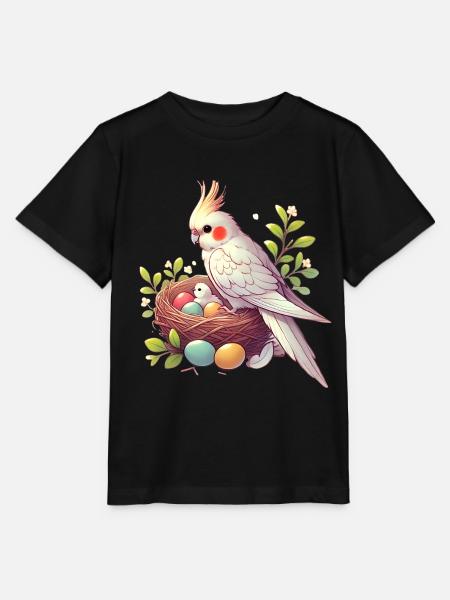 Nymphensittich-Nest mit Eiern Illustration - Stanley/Stella Kinder T-Shirt MINI CREATOR - Schwarz