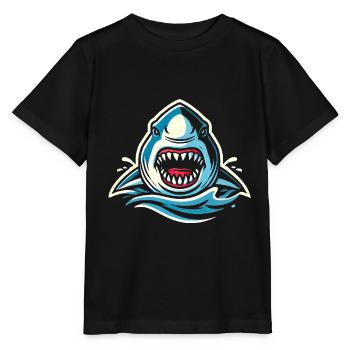 Morsure de requin féroce illustrationMorsure de requin féroce I - T-shirt bio MINI CREATOR Stanley/Stella Enfant - noir - Devant - Mikhail (115cm)