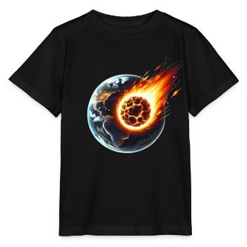 Feuriger Asteroideneinschlag auf der Erde - Stanley/Stella Kinder T-Shirt MINI CREATOR  - Schwarz - Vorne - Mikhail (115cm)