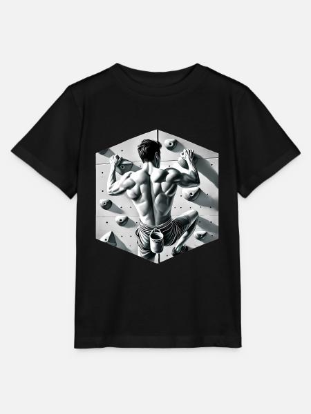 Graustufen-Kletterer-Illustration - Stanley/Stella Kinder T-Shirt MINI CREATOR - Schwarz