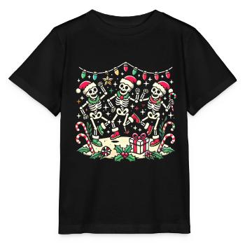 Noël festif dansant squelettes - T-shirt bio MINI CREATOR Stanley/Stella Enfant - noir - Devant - Mikhail (115cm)