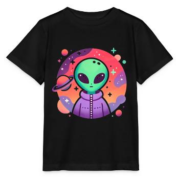 Voyageur extraterrestre Art cosmique - T-shirt bio MINI CREATOR Stanley/Stella Enfant - noir - Devant - Mikhail (115cm)
