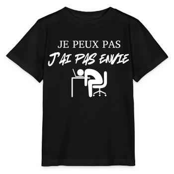 je peux pas j'ai pas envie - T-shirt bio MINI CREATOR Stanley/Stella Enfant - noir - Devant - Mikhail (115cm)