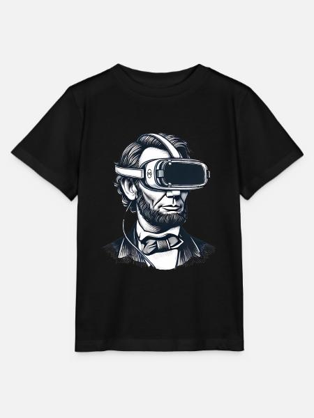 Lincoln im VR-Headset Retro-Design - Stanley/Stella Kinder T-Shirt MINI CREATOR - Schwarz
