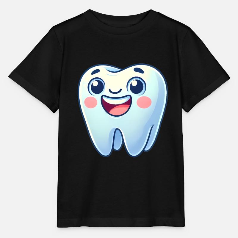 Conception de dessin animé de dent souriante - T-shirt bio MINI CREATOR Stanley/Stella Enfant - noir