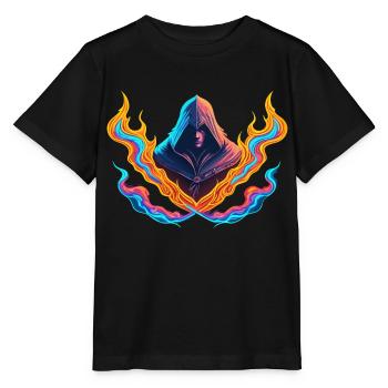 POUVOIR TRANSFORMATEUR DES FLAMMES AU NÉON - T-shirt bio MINI CREATOR Stanley/Stella Enfant - noir - Devant - Mikhail (115cm)