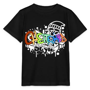 Ghettokid Style Graffiti Airbrush Design - Stanley/Stella Kinder T-Shirt MINI CREATOR  - Schwarz - Vorne - Mikhail (115cm)