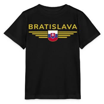Bratislava, Slovaquie Style Design T-Shirt - T-shirt bio MINI CREATOR Stanley/Stella Enfant - noir - Devant - Mikhail (115cm)