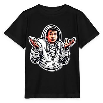 Funny Cartoon Gesture Hoodie Design - Stanley/Stella MINI CREATOR Kids’ T-Shirt - black - Front - Mikhail (115cm)