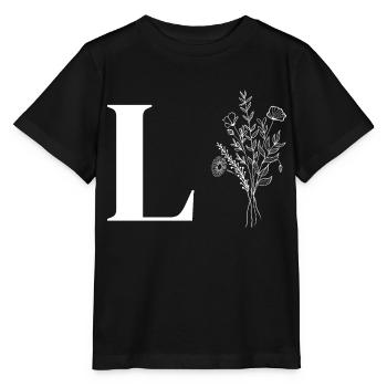 Minimalistische Blumen - Stanley/Stella Kinder T-Shirt MINI CREATOR  - Schwarz - Vorne - Mikhail (115cm)