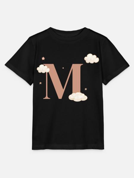 Buchstabe m bewölkt Sterne - Stanley/Stella Kinder T-Shirt MINI CREATOR - Schwarz