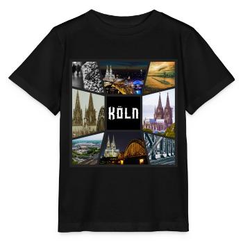 Cologne, Skyline, ville, Allemagne, collage, graffiti - T-shirt bio MINI CREATOR Stanley/Stella Enfant - noir - Devant - Mikhail (115cm)