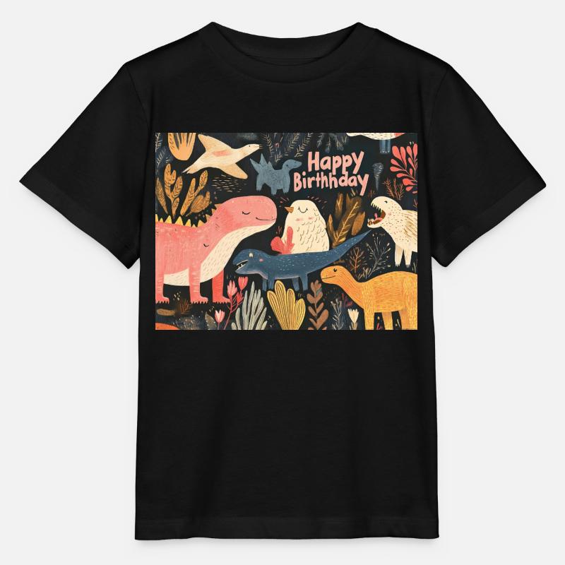 Joyeux anniversaire Dino - T-shirt bio MINI CREATOR Stanley/Stella Enfant - noir