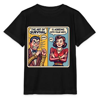 L'art de survivre en accord avec sa femme - T-shirt bio MINI CREATOR Stanley/Stella Enfant - noir - Devant - Mikhail (115cm)
