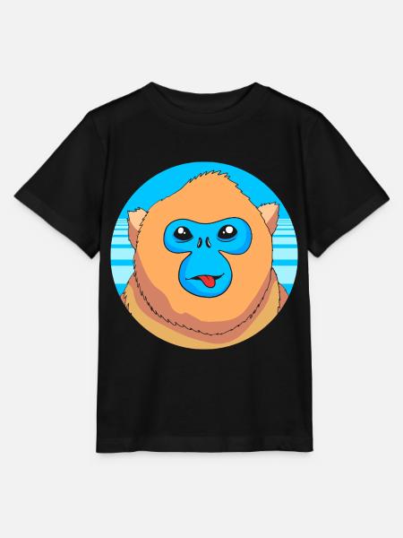 Stupsnasenaffe Affe Schimpanse - Stanley/Stella Kinder T-Shirt MINI CREATOR - Schwarz