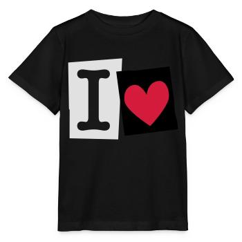 I Love (cutter font) - T-shirt bio MINI CREATOR Stanley/Stella Enfant - noir - Devant - Mikhail (115cm)