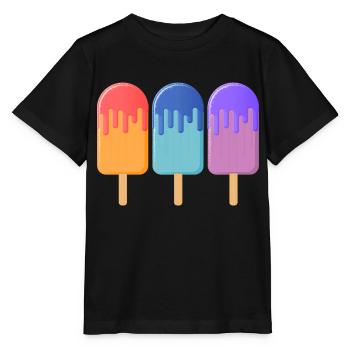 Ice cream on the stick 004 AllroundDesigns - Stanley/Stella MINI CREATOR Kids’ T-Shirt - black - Front - Mikhail (115cm)