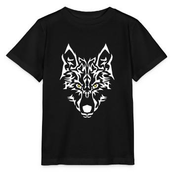 loup. Choix de couleurs. Ajoutez votre texte. *BEST-SELLER* - T-shirt bio MINI CREATOR Stanley/Stella Enfant - noir - Devant - Mikhail (115cm)