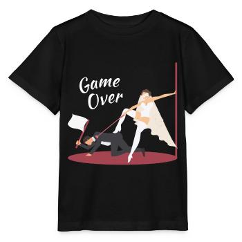 JGA Married - Game Over Bride - Bachelor - Stanley/Stella Kinder T-Shirt MINI CREATOR  - Schwarz - Vorne - Mikhail (115cm)