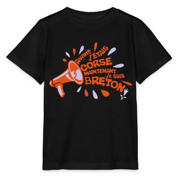 avant corse maintenant breton megaphone - T-shirt bio MINI CREATOR Stanley/Stella Enfant - noir - Devant - Mikhail (115cm)