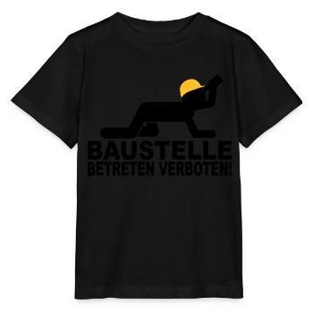 baustelle betreten verboten - Stanley/Stella Kinder T-Shirt MINI CREATOR  - Schwarz - Vorne - Mikhail (115cm)