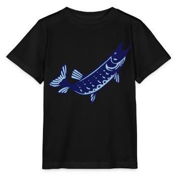 brochet poisson pecheur - T-shirt bio MINI CREATOR Stanley/Stella Enfant - noir - Devant - Mikhail (115cm)