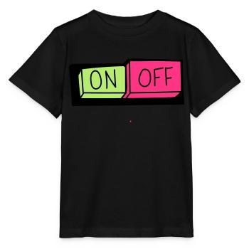 on und off button - Stanley/Stella Kinder T-Shirt MINI CREATOR  - Schwarz - Vorne - Mikhail (115cm)
