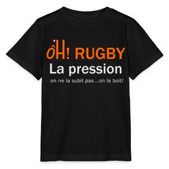 oh rugby pression - T-shirt bio MINI CREATOR Stanley/Stella Enfant - noir - Devant - Mikhail (115cm)