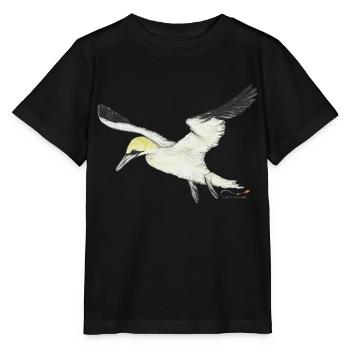 Basstölpel, ein Seevogel - Stanley/Stella Kinder T-Shirt MINI CREATOR  - Schwarz - Vorne - Mikhail (115cm)