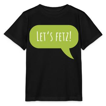 Conception "Let's fetz" avec bulle de dialogue - T-shirt bio MINI CREATOR Stanley/Stella Enfant - noir - Devant - Mikhail (115cm)