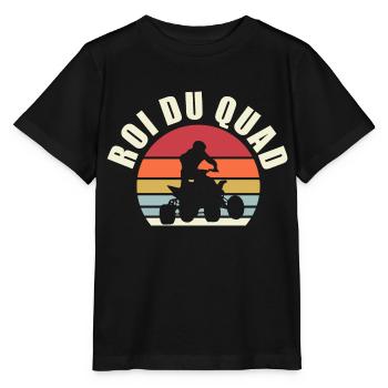 roi du quad - humour j'ai quad - T-shirt bio MINI CREATOR Stanley/Stella Enfant - noir - Devant - Mikhail (115cm)