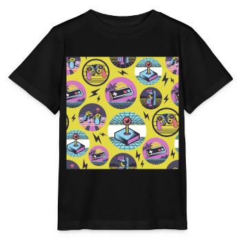 Retro Gaming Geek Gamer 80s - Stanley/Stella MINI CREATOR Kids’ T-Shirt - black - Front - Mikhail (115cm)