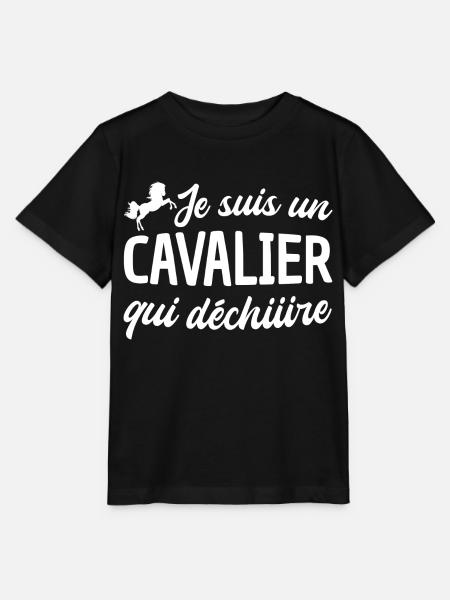 je suis un cavalier qui déchire - T-shirt bio MINI CREATOR Stanley/Stella Enfant - noir