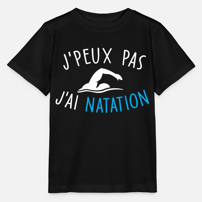 je peux pas j'ai natation - T-shirt bio MINI CREATOR Stanley/Stella Enfant - noir