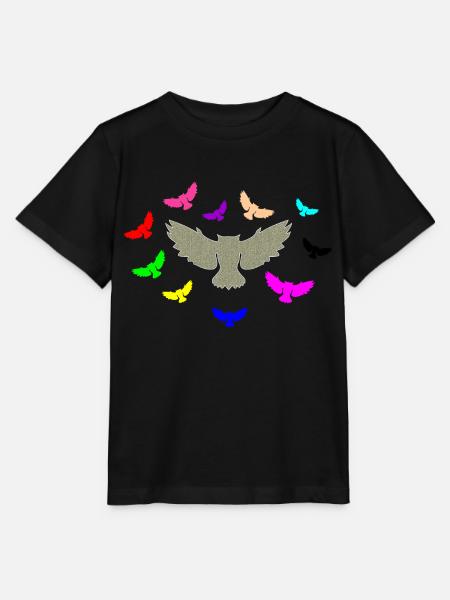 Eule - Stanley/Stella Kinder T-Shirt MINI CREATOR  - Schwarz