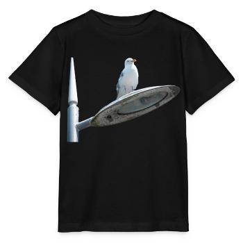 Mouette sur un poteau de lampe - T-shirt bio MINI CREATOR Stanley/Stella Enfant - noir - Devant - Mikhail (115cm)