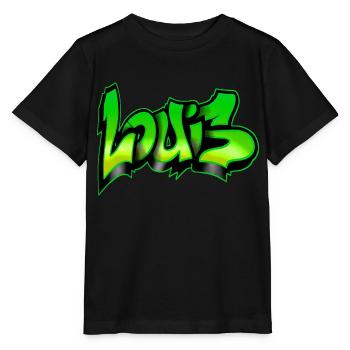 graffiti name prenom LOUIS GREEN GREEN - Stanley/Stella MINI CREATOR Kids’ T-Shirt - black - Front - Mikhail (115cm)
