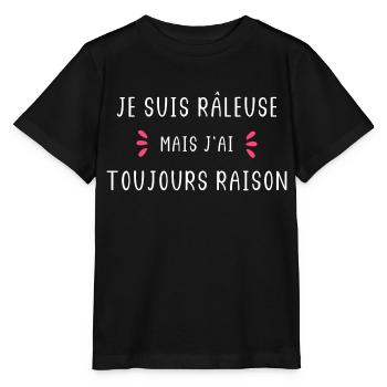 Je suis râleuse mais j'ai toujours raison - T-shirt bio MINI CREATOR Stanley/Stella Enfant - noir - Devant - Mikhail (115cm)