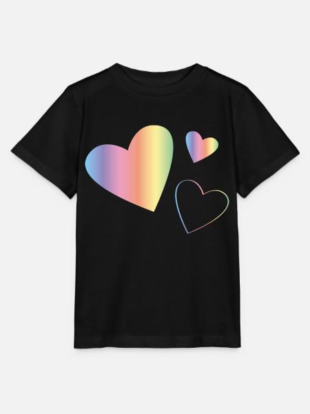 Tęczowe Serca - Stanley/Stella T-shirt MINI CREATOR til børn - sort