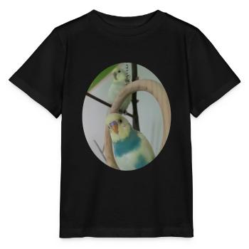 Wellensittiche Wellensittich - Stanley/Stella Kinder T-Shirt MINI CREATOR  - Schwarz - Vorne - Mikhail (115cm)