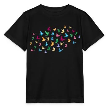 Origami Birds - Japanese Origami Cranes - Stanley/Stella MINI CREATOR Kids’ T-Shirt - black - Front - Mikhail (115cm)